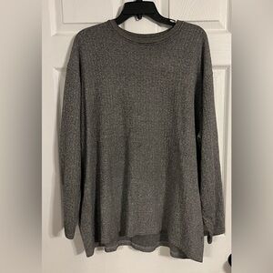basic equipment Womens Gray Long Sleeve Xxl Crew Neck